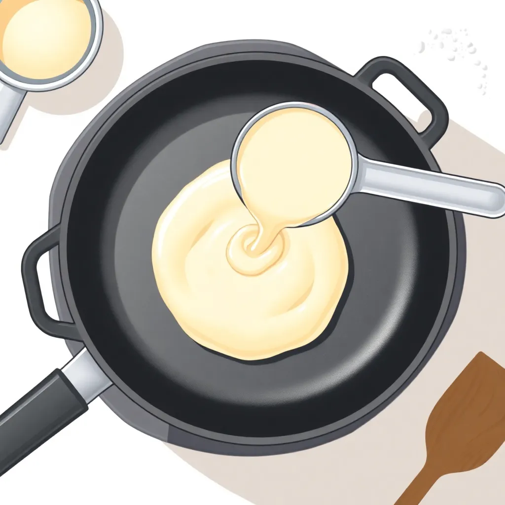 pancake recipe for 2 people - Step 3: Pour Batter