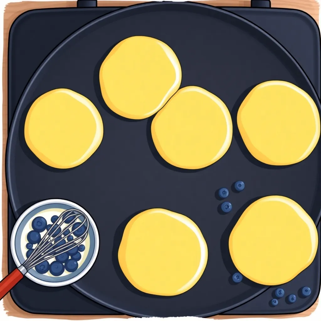 blueberry pancake recipe with self rising flour - Pancake Recipe Step Image