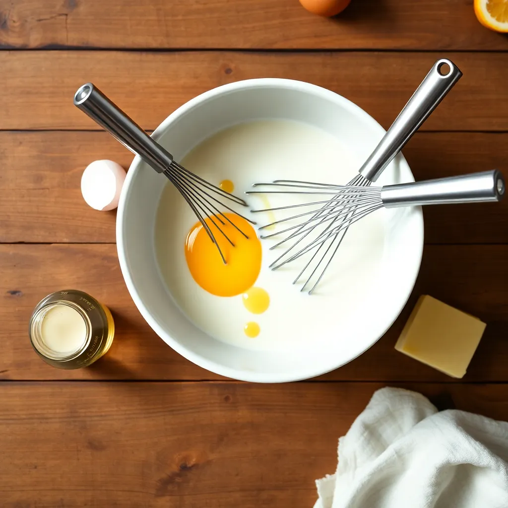 sweet pancake recipe - Mixing Wet Ingredients