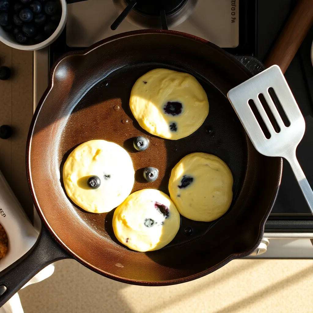 blueberry pancakes recipe - Pancake Recipe Step Image