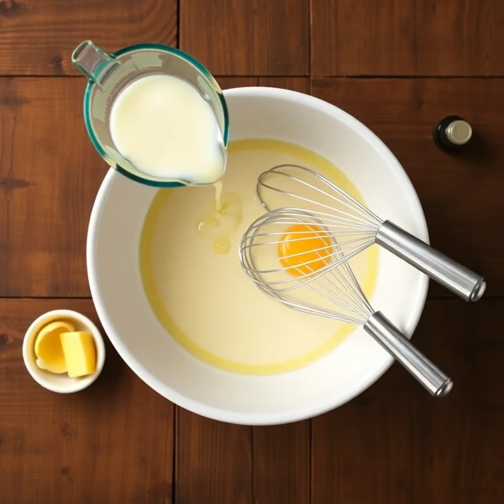 pancake recipe for two - Step 1: Whisk Wet Ingredients