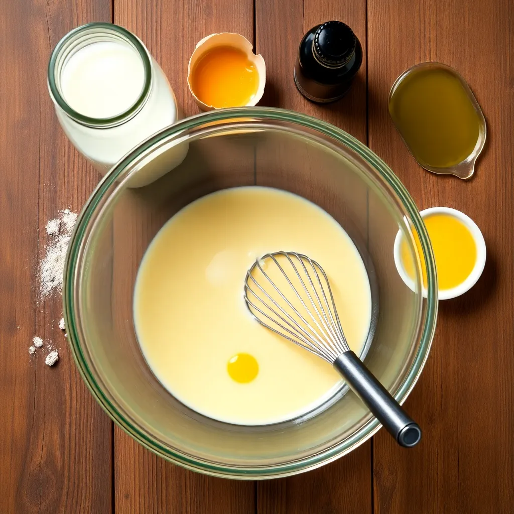 pancake recipe for 2 people - Step 1: Whisk Wet Ingredients