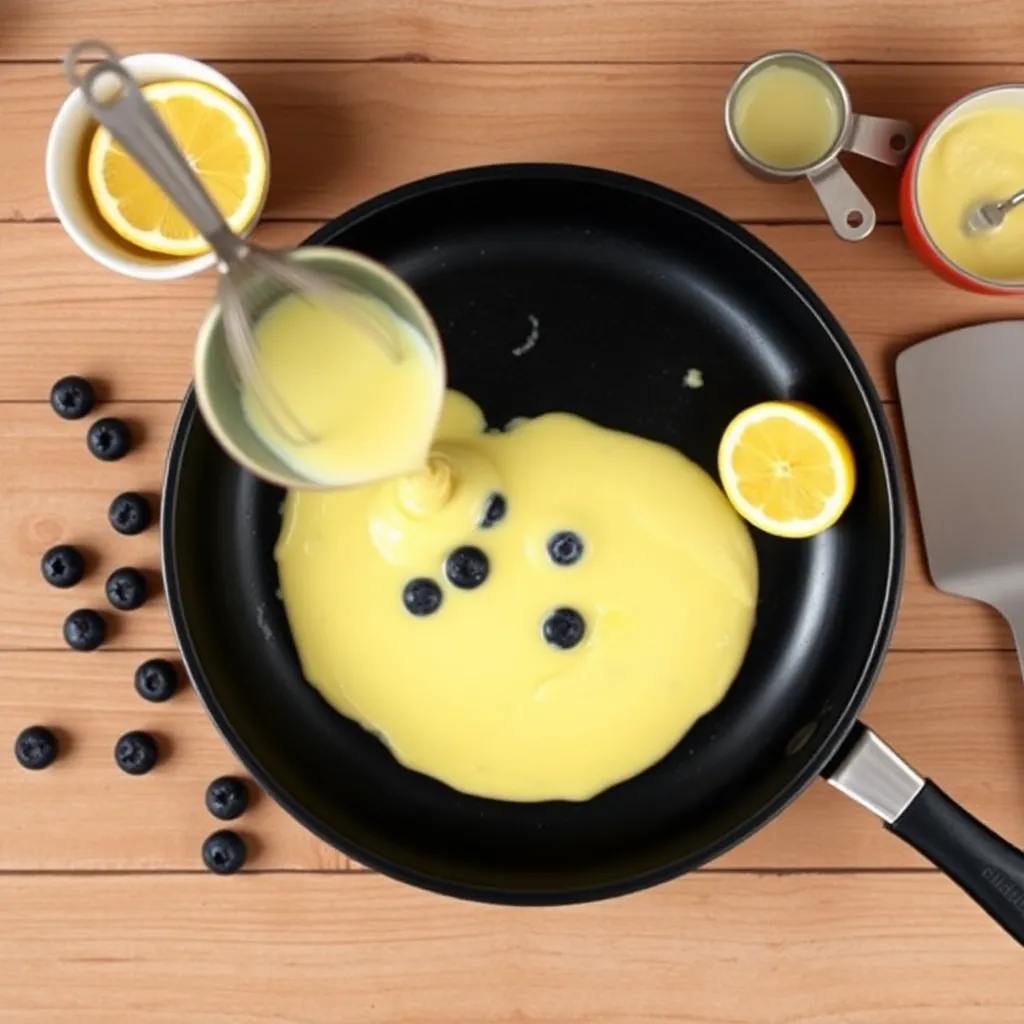 lemon blueberry pancake recipe - Pancake Recipe Step Image