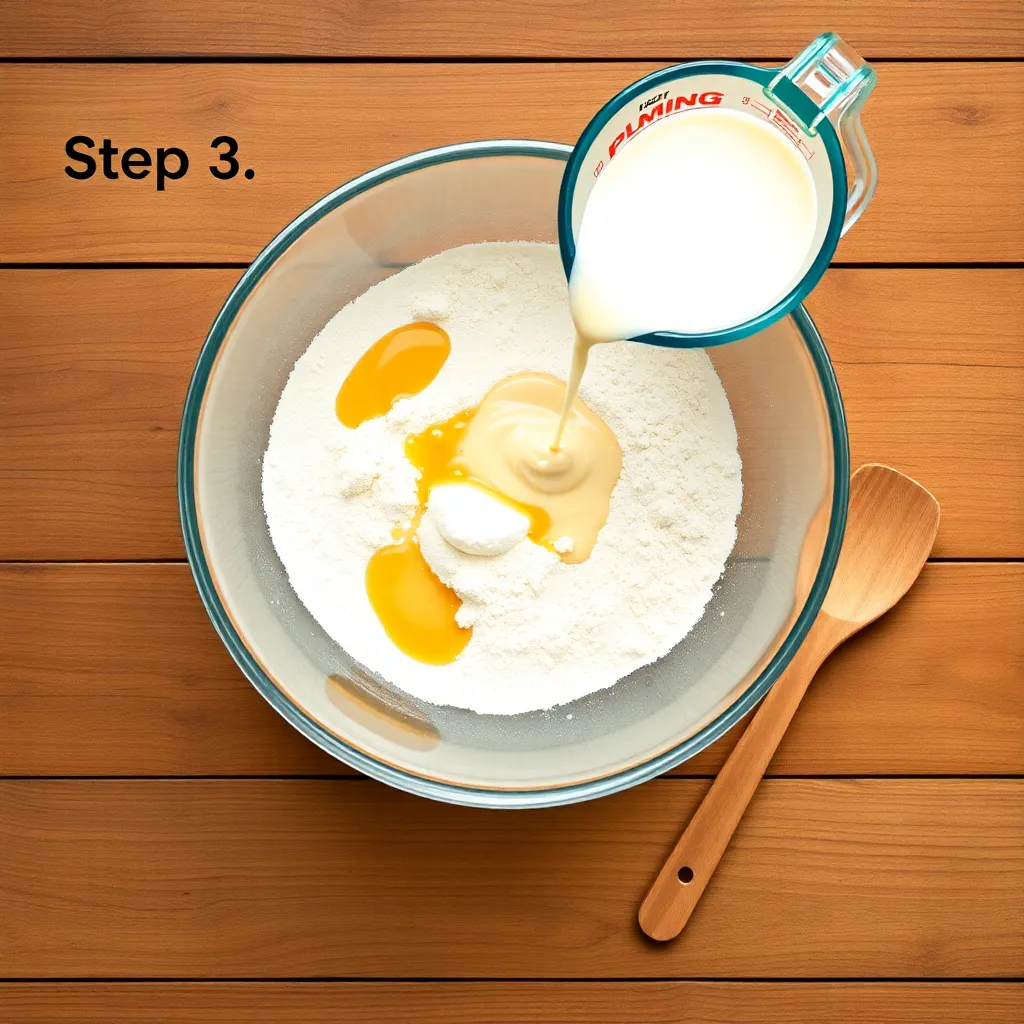 pancake recipe no butter no egg - Pancake Recipe Step Image