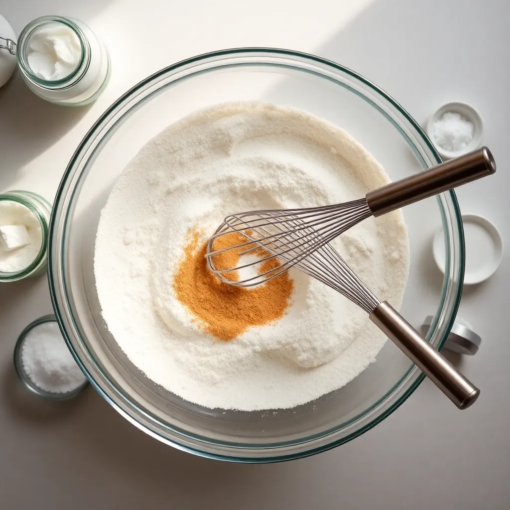 Whisking dry ingredients