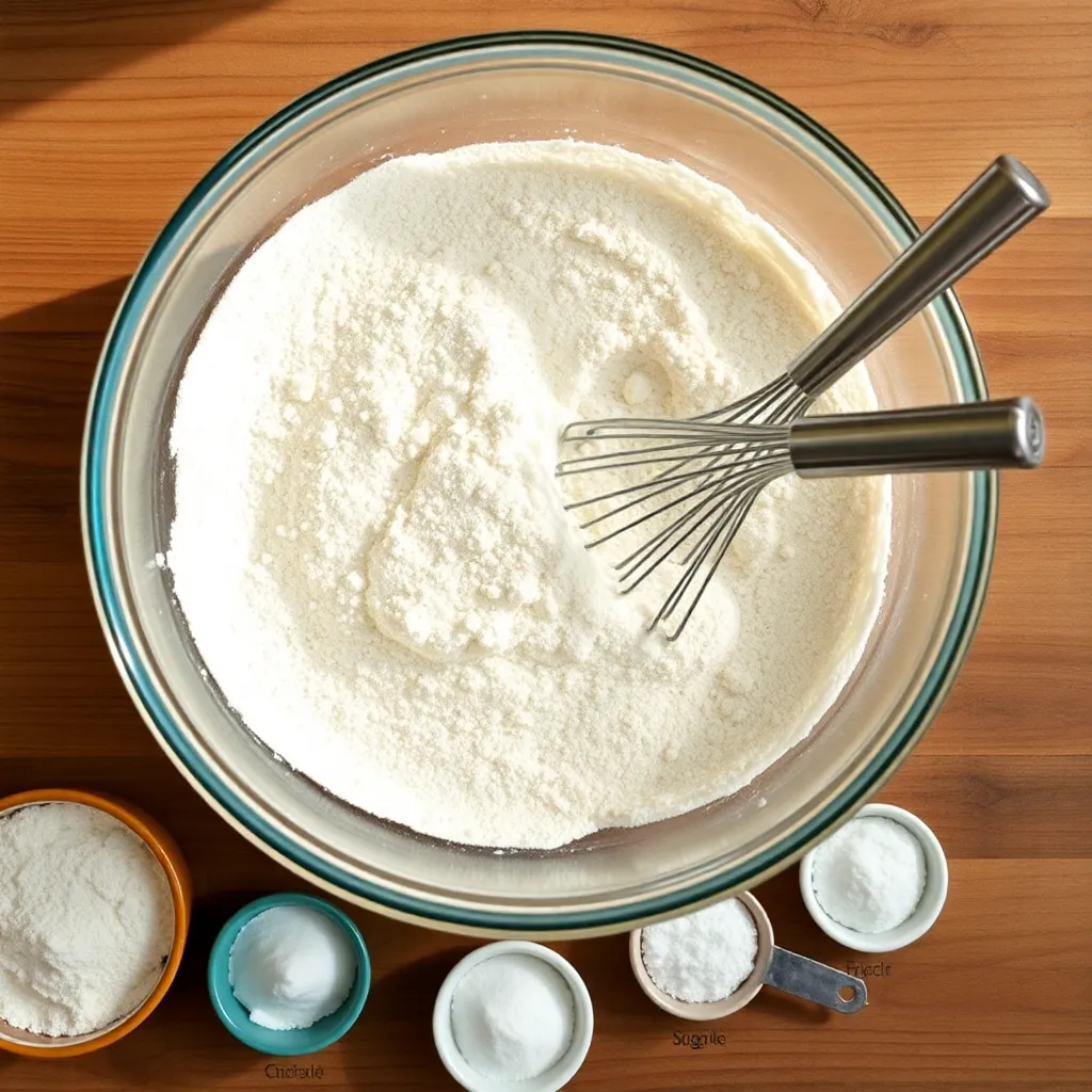 flat pancake recipe - Mixing Dry Ingredients