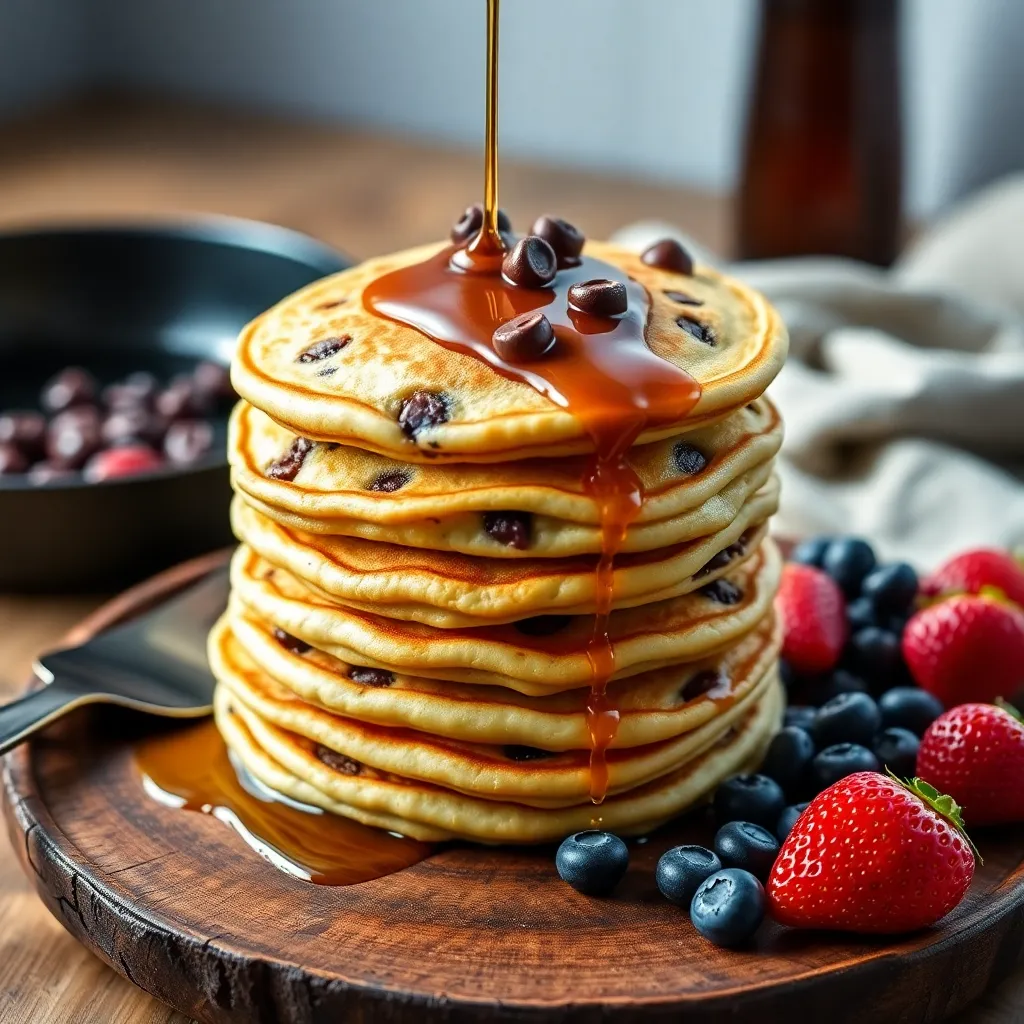 chocolate chip pancakes recipe without milk - Pancake Recipe Step Image