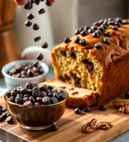 Moist Banana Bread with Chocolate Chips