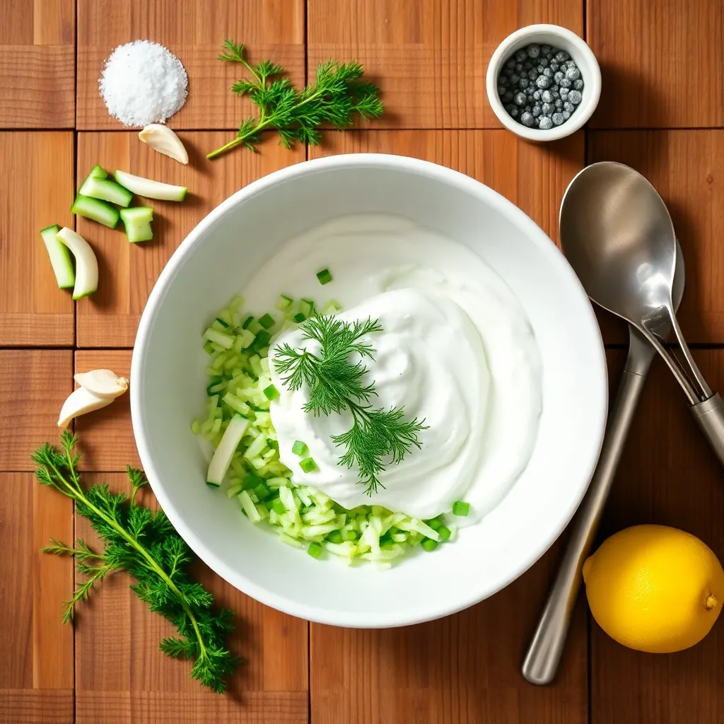 quinoa pancakes with tzatziki recipe - Tzatziki Sauce Preparation