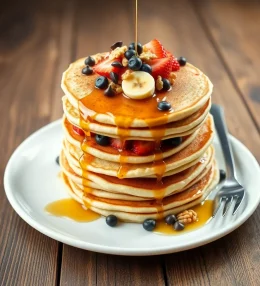 Fluffy Eggless Pancakes